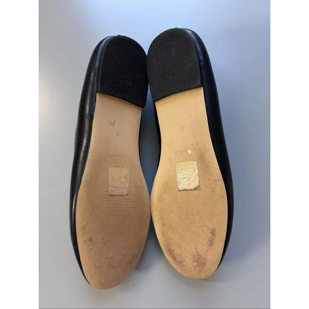 J. Crew Ballet flats black bow size 8
